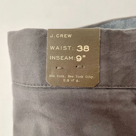 NWT Men's J. Crew 9" Stretch Chino Shorts, Spokane Grey, Size 38 - Picture 4 of 8